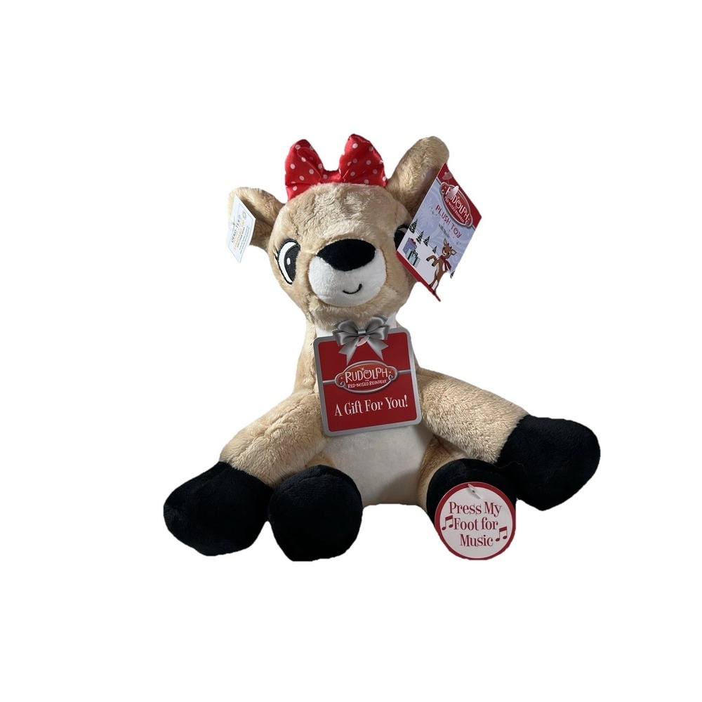 Clarice Rudolph The Red Nose Reindeer Plush‎ Musical Embroidered Eyes 2025 8inch